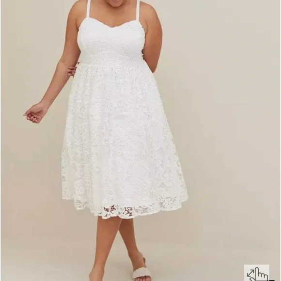 Torrid White Lace Midi Dress - Picture 3 of 9